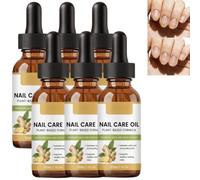 Ginger Nail Strengthener-Cuticle Softener Oil,Natural Ginger Weak Brittle Nails Strengthening Serum,Dry Fragile Nails Nourishment Repair.Discolored Yellow Nail Brightener with Precises Dropper (6pcs)