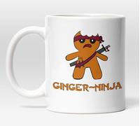 Ginger-Ninja Mug - Funny and Cute Ninja Gingerbread Design - Nice mug for Cookie Lovers