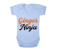 Ginger Ninja Statement Baby Grow Vest, 0-3 Months, Pastel Blue