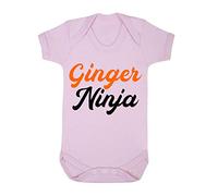 Ginger Ninja Statement Baby Grow Vest, 6-12 Months, Pastel Pink