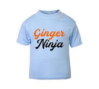 Ginger Ninja Statement Short Sleeve Cotton Kids t Shirt, 2-3 Years, Pastel Blue