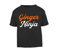 Ginger Ninja Statement Short Sleeve Cotton Toddler t Shirt, 1-2 Years, Black