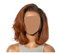 Ginger Ombre Blunt Cut Bob 13x4 Lace Front Wig Human Hair Wigs Glueless(Wavy)