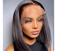 Ginger Orange Short Straight Bob Wigs Human Hair T Part Lace Front Wigs For Women Glueless Pre Plucked