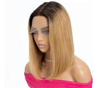 Ginger Orange Short Straight Bob Wigs Human Hair T Part Lace Front Wigs For Women Glueless Pre Plucked