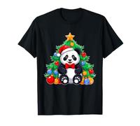 Ginger Panda Christmas Tree Cute Xmas Girls Kids Toddler T-Shirt