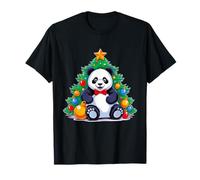 Ginger Panda Christmas Tree Cute Xmas Girls Kids Toddler T-Shirt