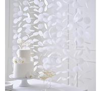 Ginger Ray 16 Strands White Paper Disc Wedding Photo Backdrop Hanging Decoration 1m