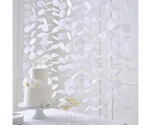 Ginger Ray 16 Strands White Paper Disc Wedding Photo Backdrop Hanging Decoration 1m