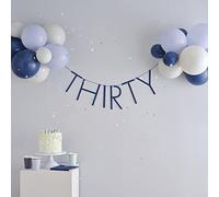 Ginger Ray 30th Navy Blue Birthday Party Eco Banner Thirty Bunting Hanging Decoration,Medium