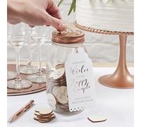 Ginger Ray Alternative Wedding Guestbook Wishing Jar Beautiful Botanics, Pink
