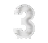 Ginger Ray Balloon Mosaic Number 3 Birthday Party Decoration, Rose Gold,rainbow
