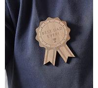 Ginger Ray Best Dad Ever Father's Day Wooden Rosette Badge Gift Idea, 8cm