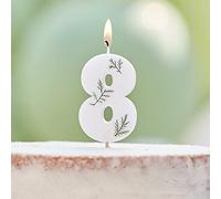 Ginger Ray Birthday Cake Candle Decoration Foliage Floral Eco Number 8
