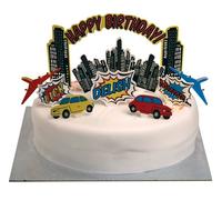 Ginger Ray Birthday Cake Toppers - Candle Alternative - Pop Art Superhero Party