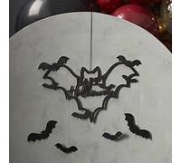 Ginger Ray Black Wood Bat Halloween Wreath