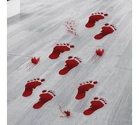 Ginger Ray Blood Footprint Stickers for a Halloween Party Decoration, 4 Pack