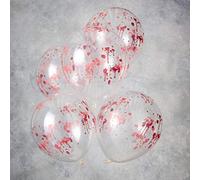 Ginger Ray Blood Print Clear Halloween Party Balloons 5 Pack - Let's Get Batty
