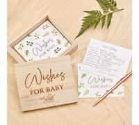 Ginger Ray Botanical Baby Shower Advice Cards & Keepsake Box Wood