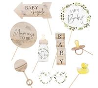 Ginger Ray Botanical Baby Shower Photo Booth Props 10 Pack, Large