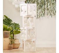 Ginger Ray Botanical Baby Shower Pop Up Balloon Blocks with Letters White
