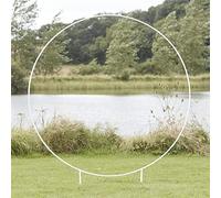 Ginger Ray Botanical Wedding White Metal Frame Moongate Arch Hoop For Balloons, Backdrops, Weddings & Parties, 2m