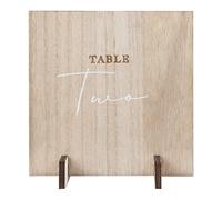 Ginger Ray Botanical Wedding White Wooden Table 15cm, Numbers 1-12
