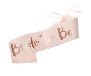 Ginger Ray Bride To Be Sash - Pink & Rose Gold Foiled Sash - Hen Party Accessories Part of our “Team Bride” Range