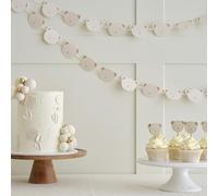 Ginger Ray Card Teddy Bear Bunting Baby Shower Hanging Garland Decoration 3m, Neutral