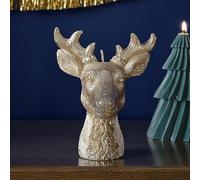 Ginger Ray Christmas Gold Stag Candle Tabletop Fireplace Decoration