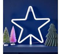 Ginger Ray Christmas Large White Light Up Star Neon Light Fireplace Tabletop Decoration