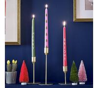 Ginger Ray Christmas Merry and Bright Dinner Candles Tabletop Decorations 3 Pack,Multicoloured,2.2 cm