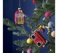 Ginger Ray Christmas Novelty Retro Juke Box & Boombox Hanging Tree Decorations Decorative Accessories 2 Pack
