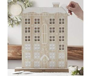 Ginger Ray Christmas Reusable Wooden Drop Top Advent Calendar