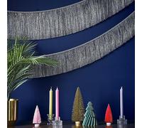 Ginger Ray Christmas Silver Tinsel Garland Hanging Decoration 2 Pack
