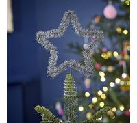 Ginger Ray Christmas Silver Tinsel Tree Star Topper Decorative Accessory