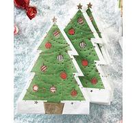 Ginger Ray Christmas Tree Foiled Paper Party Napkins Tableware - 12 Pack - Novelty Christmas