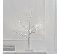 Ginger Ray Christmas White Twig Light Up Tree with LED Lights Tabletop Fireplace Decoration 40cm