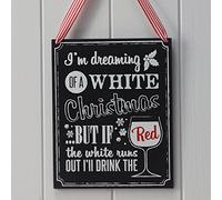 Ginger Ray Christmas Wooden Chalkboard Red Wine Sign Gift - Vintage Noel