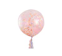 Ginger Ray Clear 36 Inch Giant Pastel Confetti Party Balloon x 3 Pack - Pastel Party