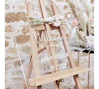 Ginger Ray Clear Acrylic Personalisable Wedding Welcome Entrance Sign Blank Sheet, 2 x 68 x 43 cm