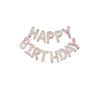 Ginger Ray Clear Foil & Confetti Happy Birthday Balloon Banner Bunting Mix it Up, Party,Pink,5 x 220 x 200 millimetres