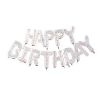 Ginger Ray Clear Rainbow Confetti Filled 'Happy Birthday' Balloon Banner Bunting Party Decoration 1.5m in length