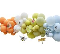 Ginger Ray Creepy Crawly Bugs Balloon Arch with 55 Latex Balloons and 10 Card Cut-Outs Kids Birthday Party Decoration, Medium