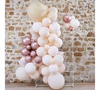 Ginger Ray Dried Pampas Grass, Peach and Rose Gold Chrome DIY Balloon Arch Kit Wedding Party Decorations 70 Pack