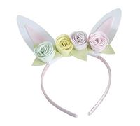 Ginger Ray Easter Bunny Ears Headband with Pastel Flowers 23cm H x 18cm W