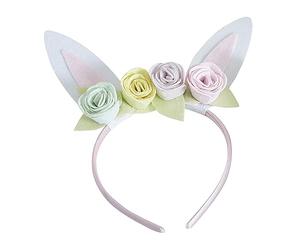 Ginger Ray Easter Bunny Ears Headband with Pastel Flowers 23cm H x 18cm W