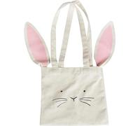 Ginger Ray Easter Canvas Printed Tote Bag with 3D Bunny Ears for Easter Egg Hunts