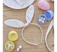 Ginger Ray Easter Children's Gingham Print Fabric Bunny Ears Headband Easter Egg Hunt Wearable Accessory 14cm
