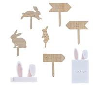 Ginger Ray Easter Egg Hunt Pack with Wooden Eco Reusable Signs & Bags